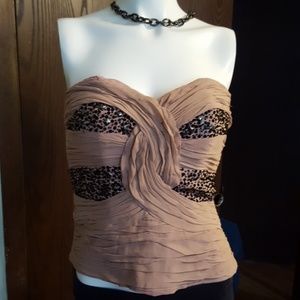 Pepe beaded bustier in rose and black
